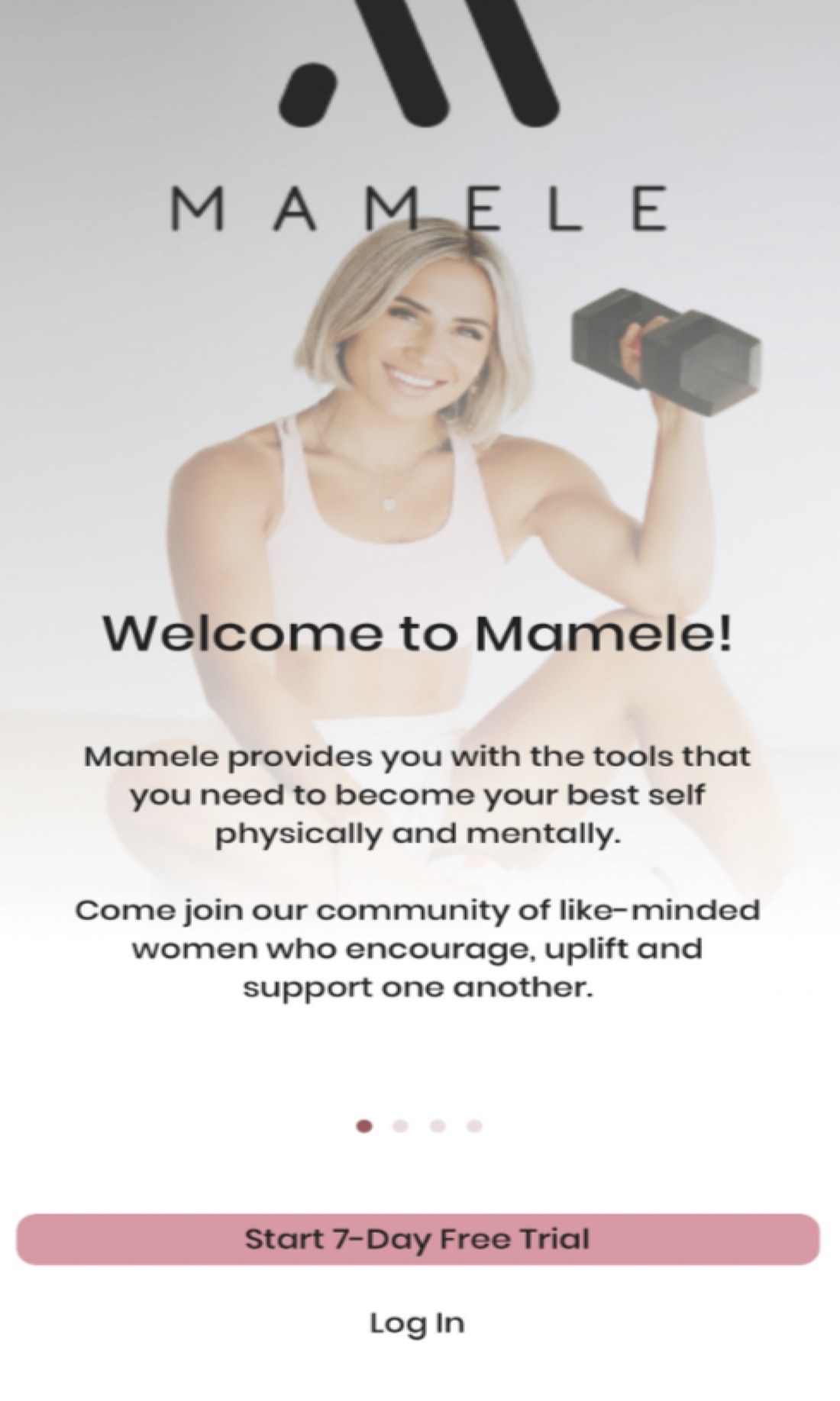 Mamele app welcome screen with Start 7-Day Free Trial button