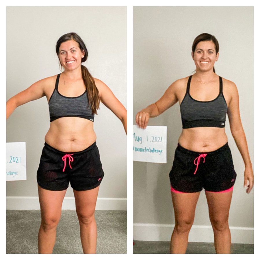 Becca Nelson’s before and after photos, shared with permission.