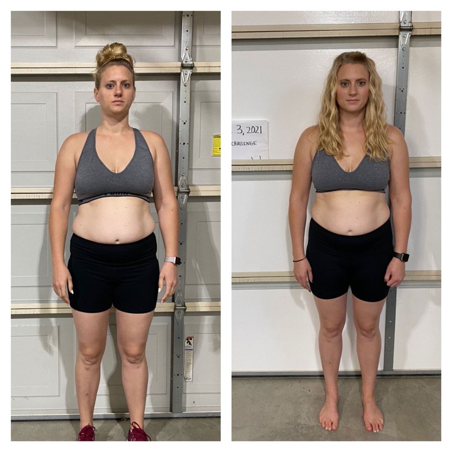 Cydne Mortensen’s before and after photos, shared with permission.