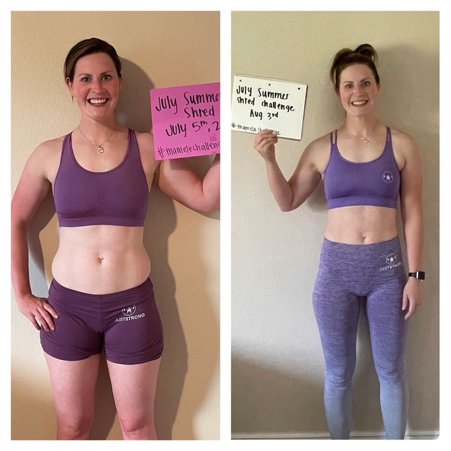 Kelcie Christensen’s before and after photos, shared with permission.