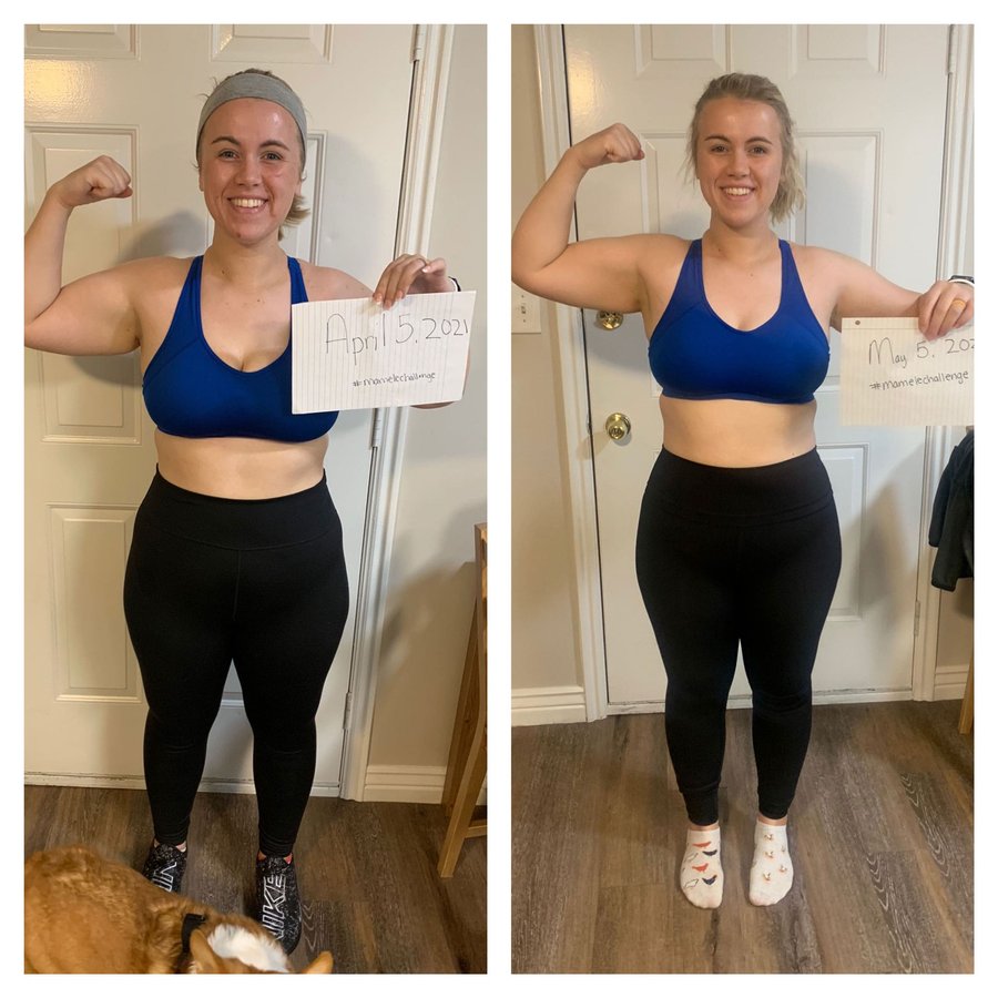 Mariah Anway’s before and after photos, shared with permission.