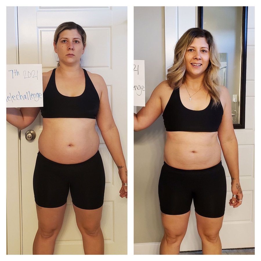 Nicole Lovato’s before and after photos, shared with permission.